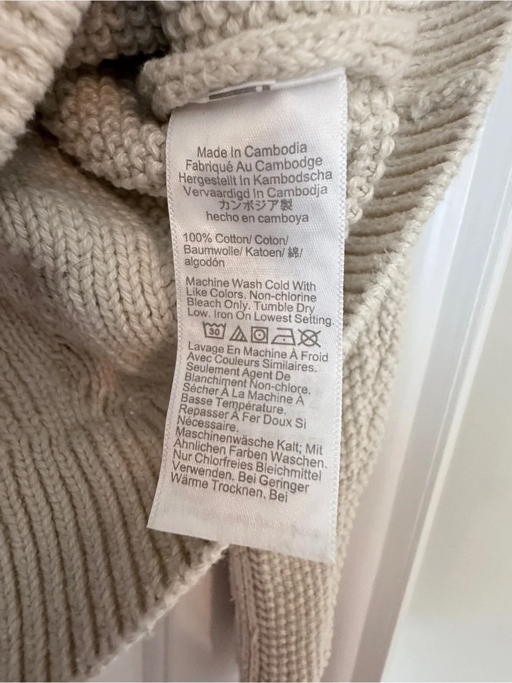 J. Crew Cream Cable Knit Crewneck Sweater